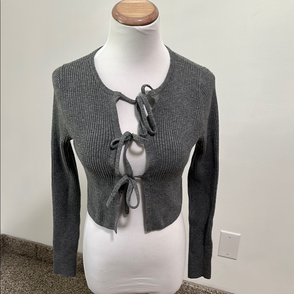 🏆 Wild Fable Tie Front Crop Sweater
